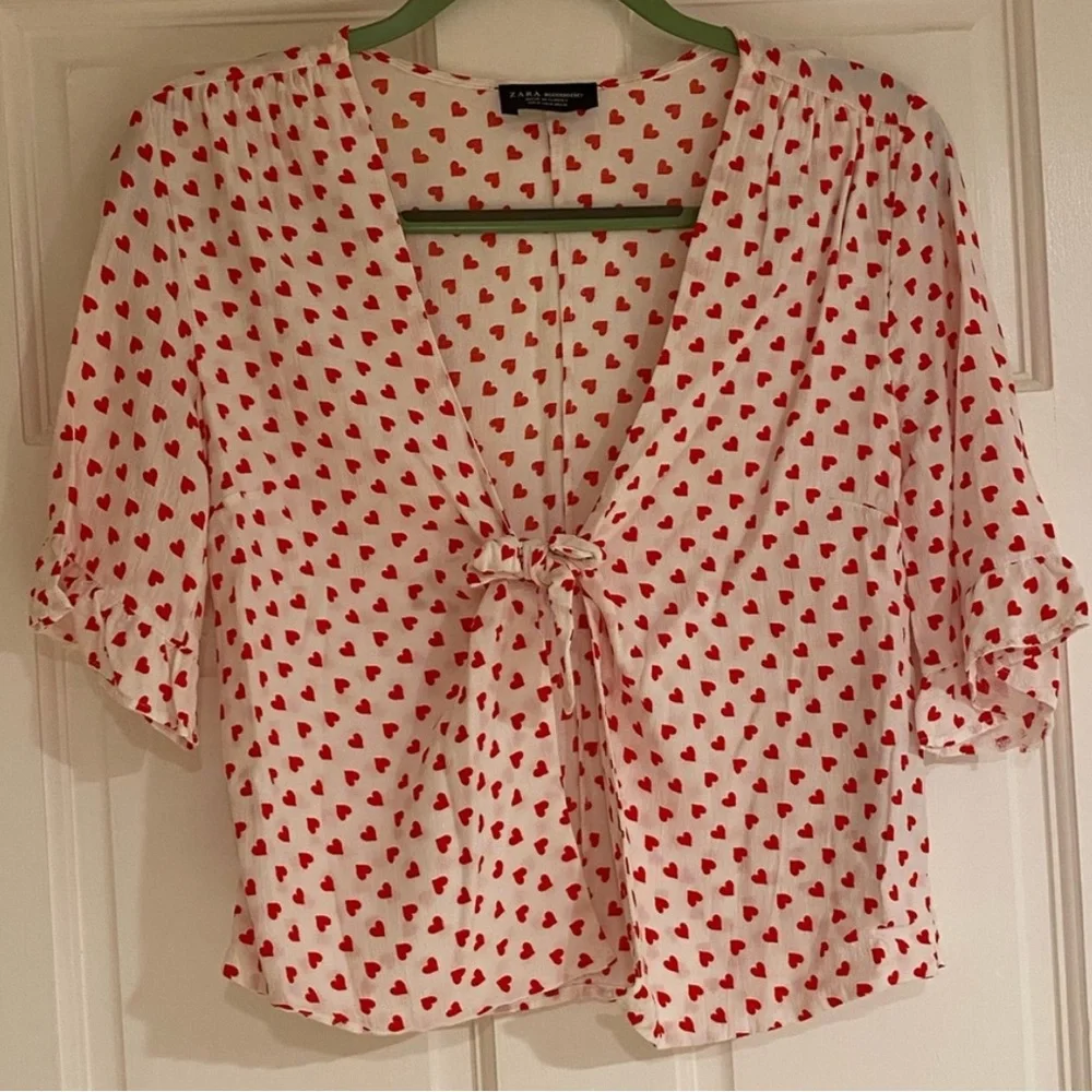 Zara heart print top - Picture 1 of 2